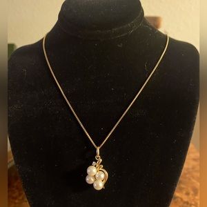 Pearl and Diamond 14k Necklace